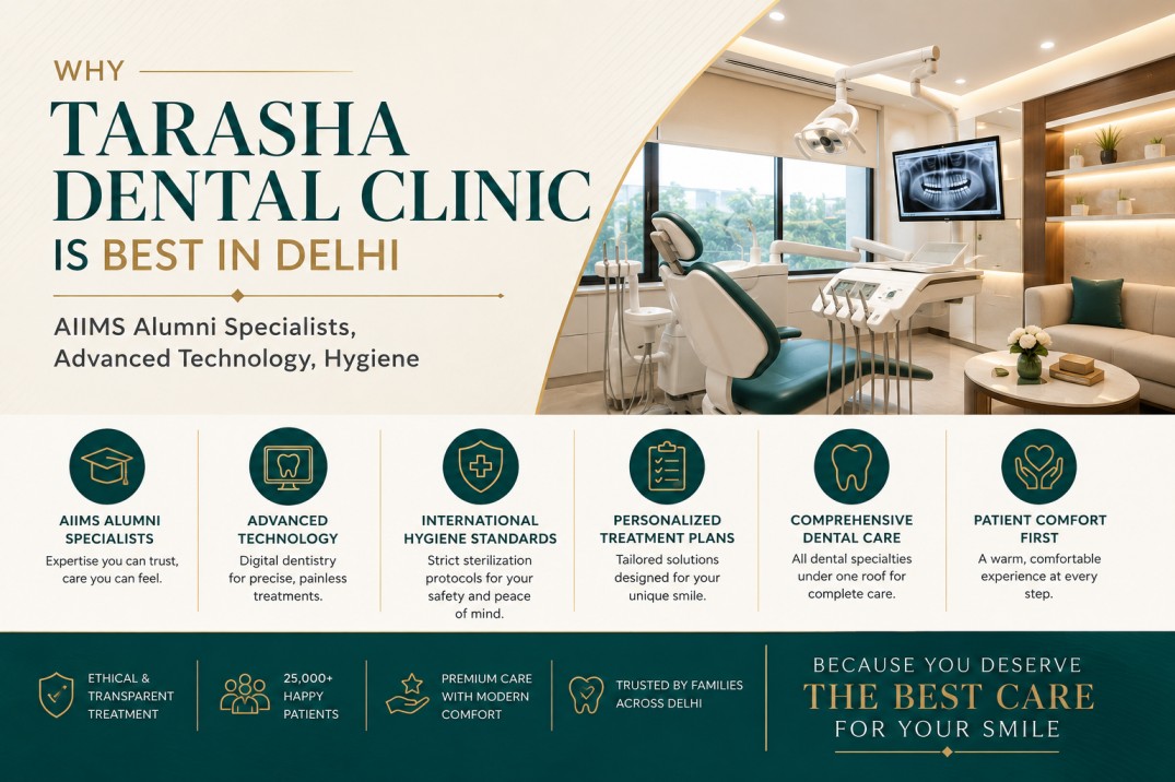 Why Tarasha Dental Clinic is Best in Delhi – AIIMS Alumni Specialists, Advanced Technology & Hygiene