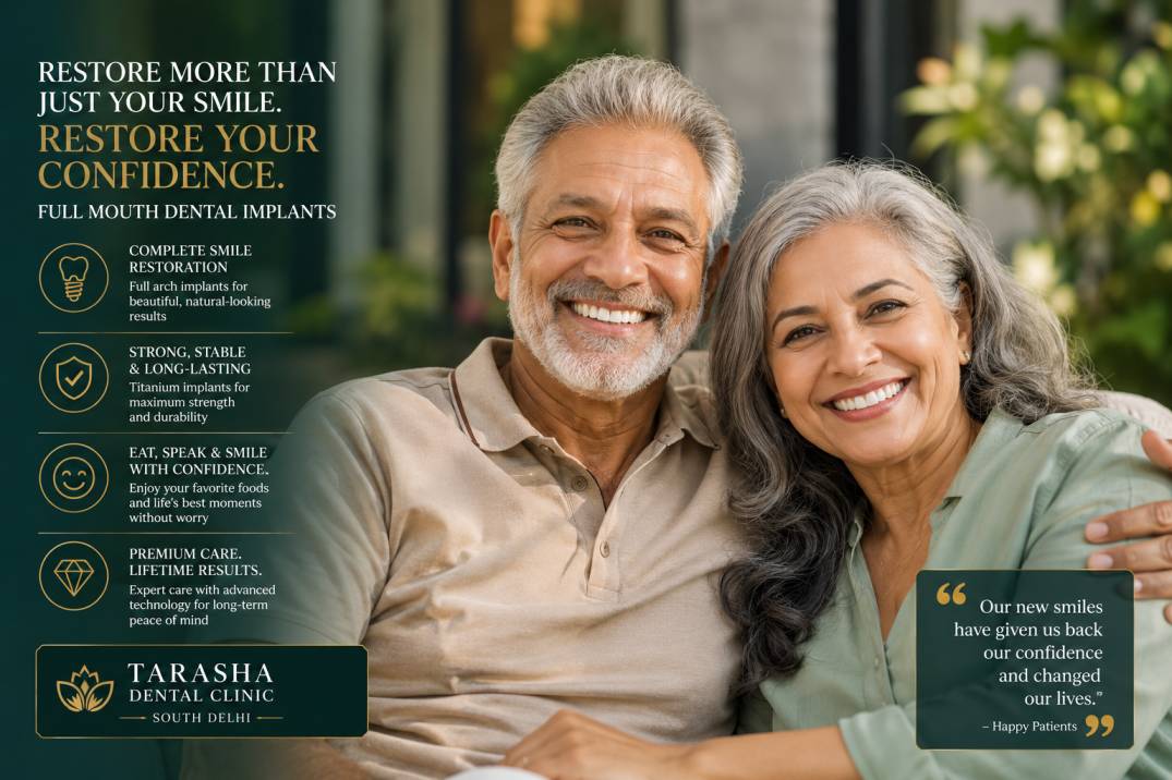Dental implants before and after full mouth rehabilitation Delhi