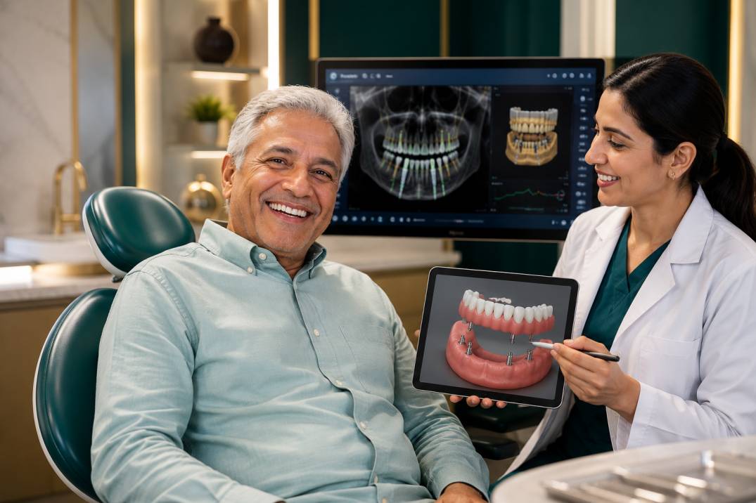 Implant supported overdentures South Delhi Tarasha Dental Clinic AIIMS alumni